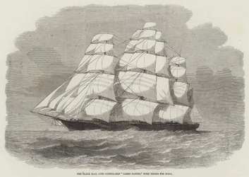 Statek Clipper Black Ball Line James Baines z oddziałami dla Indii